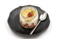 Strawberry magnolia dessert isolated on white background. World cuisine delicacies