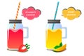 Strawberry and mango smoothie. Cartoon and bright illustration. Smoothie isolates on white backgroundÃÂ¼