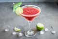 Strawberry Margarita or Daiquiri ÃÂ¡ocktail Royalty Free Stock Photo