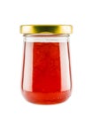 Strawberry marmalade jam in glass jar