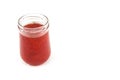 Strawberry marmalade jam in glass jar isolated Royalty Free Stock Photo