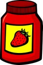 strawberry marmalade jar vector illustration