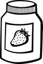 strawberry marmalade jar vector illustration