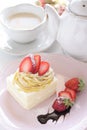 Strawberry and marron cake