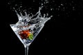 Strawberry Martini Drink Splash Royalty Free Stock Photo