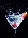 Strawberry martini splash Royalty Free Stock Photo