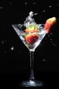 Strawberry martini splash Royalty Free Stock Photo