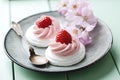 Strawberry merigue cakes Royalty Free Stock Photo