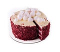 Strawberry meringue cake on a plate Royalty Free Stock Photo