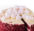 Strawberry meringue cake on a plate Royalty Free Stock Photo