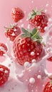 Strawberry milk milkshake splash background. Royalty Free Stock Photo