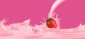 Strawberry milk pink splash. Royalty Free Stock Photo