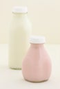 Strawberry milk pint and quarter milk bottle