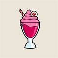 Strawberry milk shake whit eye