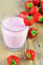 Strawberry milkshake closeup Royalty Free Stock Photo