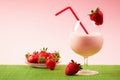 Strawberry milkshake drink Royalty Free Stock Photo