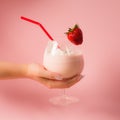 Strawberry milkshake drink Royalty Free Stock Photo