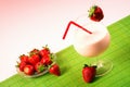 Strawberry milkshake drink Royalty Free Stock Photo