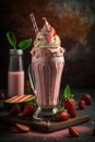 Strawberry Milkshake. Generative AI