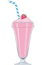 Strawberry Milkshake Vector Illustration