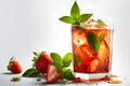 Strawberry and mint cocktail
