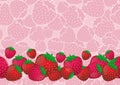 Strawberry mix and pink strawberry background, seamless pattern