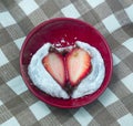 Strawberry Mochi or Ichigo Daifuku in Japanese Bowl Royalty Free Stock Photo