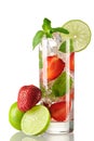 Strawberry mojito cocktail