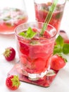 Strawberry mojito or lemonade