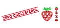 Strawberry Mosaic and Distress Zero Cholesterol Stamp Seal with Lines