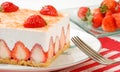 Strawberry mousse in the plate