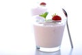 strawberry in natural yoghurt and mint Royalty Free Stock Photo