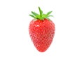 Strawberry, one berry, isolated on white background with clipping path, element of packaging design. Full depth of field Royalty Free Stock Photo