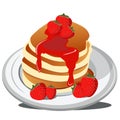 strawberry pancake raspberry for breakfast, lunch and dinner Royalty Free Stock Photo