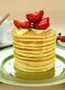 Strawberry Pancake Stack Royalty Free Stock Photo