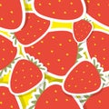 Strawberry pattern. Seamless texture with ripe red strawberry Royalty Free Stock Photo