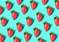 Strawberry Pattern of strawberrys on pastel colored background stwawberry full and sliced place on background wallpaper pattern Royalty Free Stock Photo