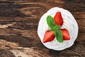 Strawberry Pavlova dessert Royalty Free Stock Photo