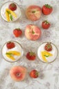 Strawberry and peach dessert Royalty Free Stock Photo