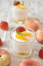 Strawberry and peach dessert