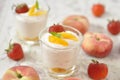 Strawberry and peach dessert