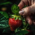 strawberry picking Royalty Free Stock Photo