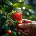 strawberry picking Royalty Free Stock Photo
