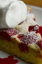 Strawberry pie with cream