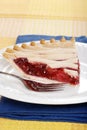 Strawberry pie with a fork Royalty Free Stock Photo