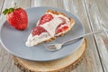 Strawberry pie with whipped cream and sour cream. French gourmet cuisine Royalty Free Stock Photo