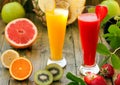 Strawberry and pineapple smoothies Royalty Free Stock Photo