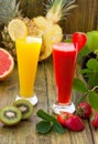 Strawberry and pineapple smoothies Royalty Free Stock Photo