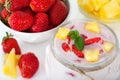 Strawberry and pineapple yogurt