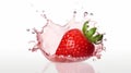 Strawberry in pink water Royalty Free Stock Photo